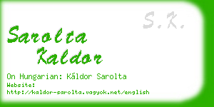 sarolta kaldor business card