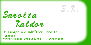sarolta kaldor business card